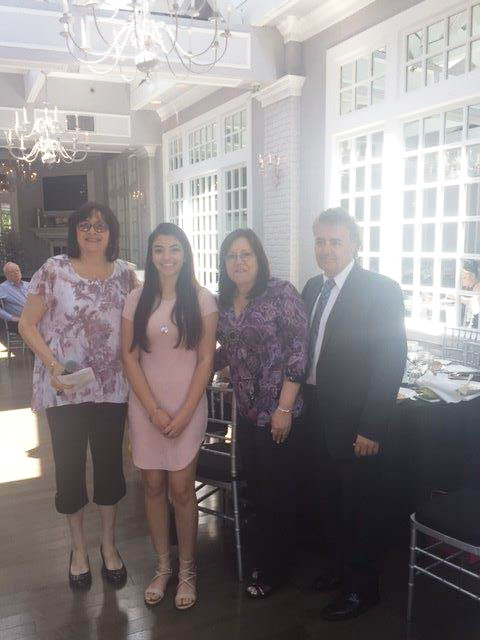 Nassau NYATP Scholarship Winner Elena Scarano with her faimily